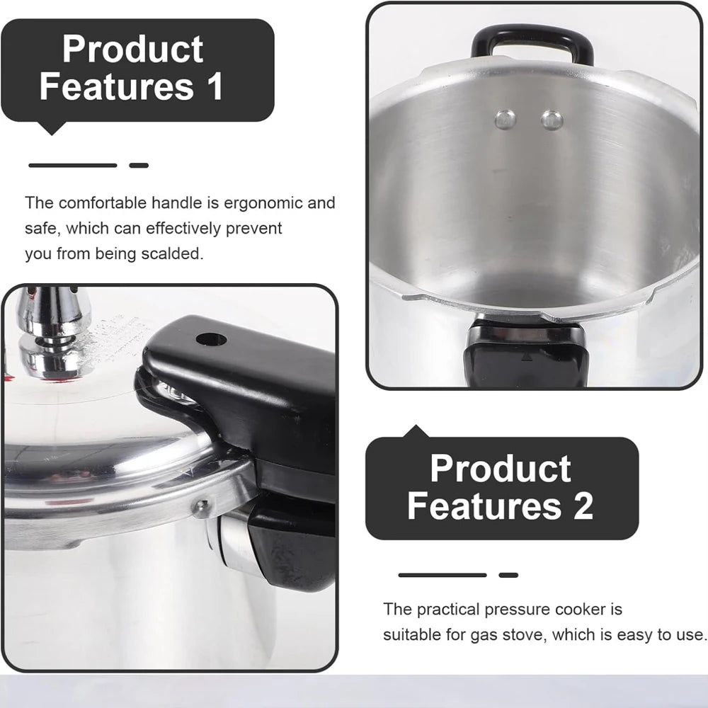 Stainless Steel Pressure Cooker with Steamer Insert – 7L Family Size 304 Pressure Cooker with Triple Safety Valves – Best for Stews, Pulses & Fast Family Meals (24cm)