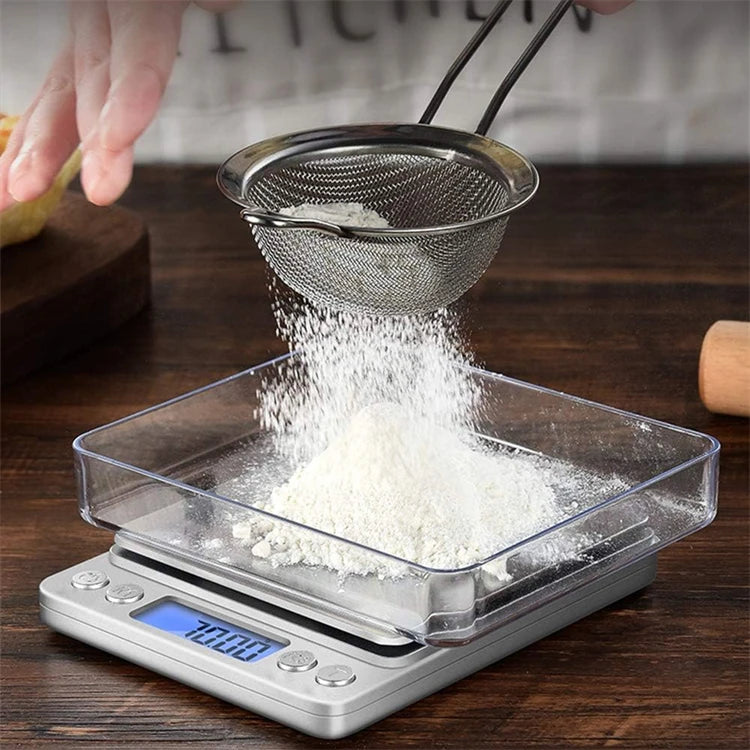 Digital Kitchen Scale with LCD Display and 2 Trays