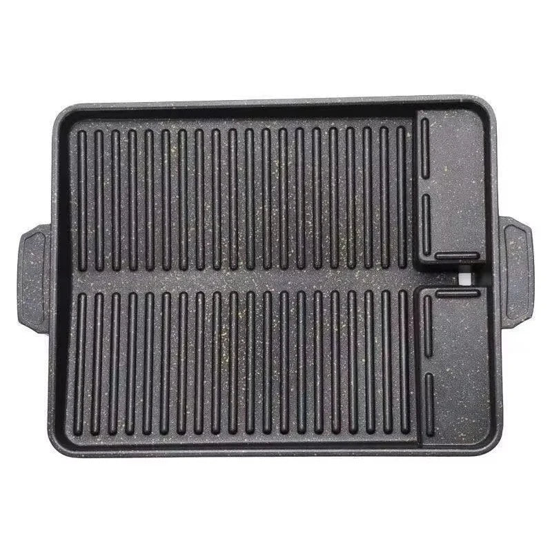 BBQ Grill Pan with a Maifan Stone coated surface Portable Nonstick Griddle for Indoor Outdoor