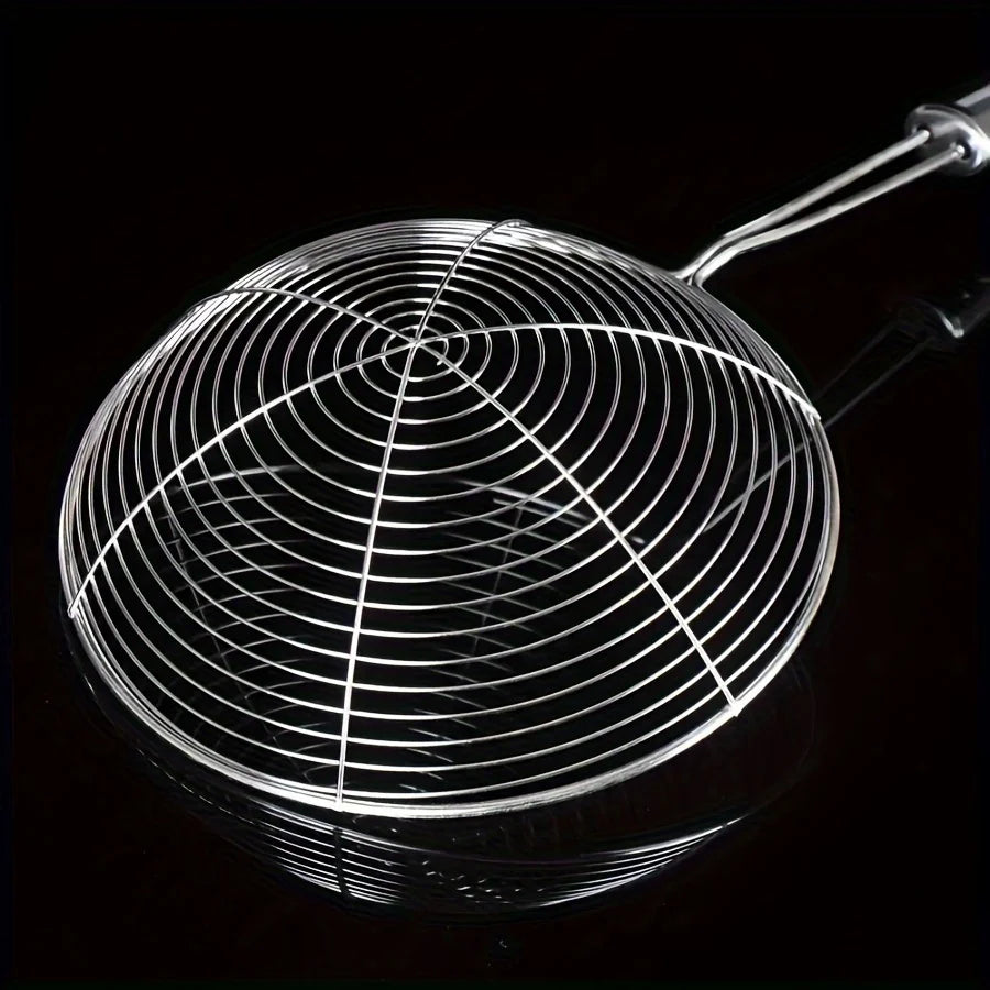 Long Stainless Steel Wire Skimmer Ladle – Strainer Spoon for Frying, Blanching & Hot Pot – Great for Chips, Dumplings & Noodles (34cm)