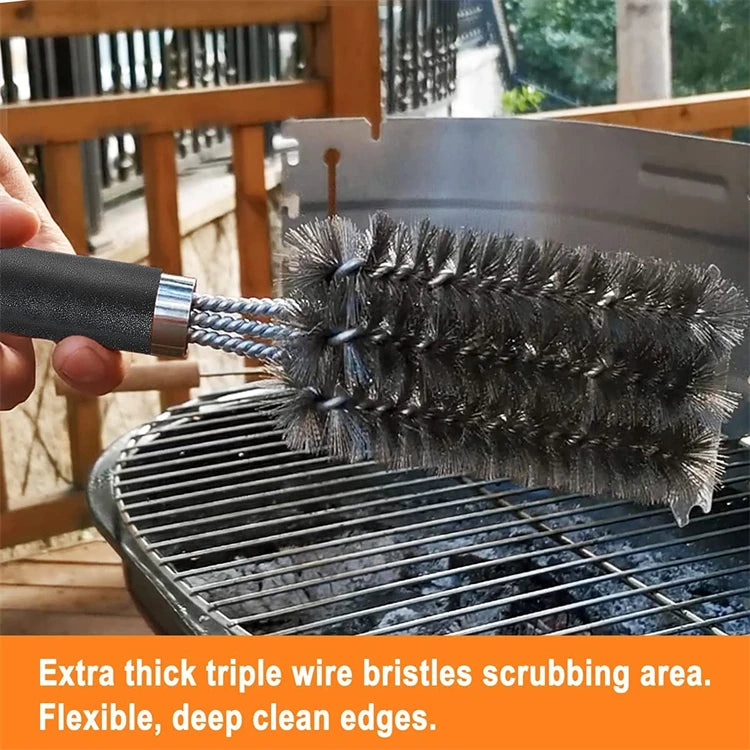 Stainless Steel Grill Brush and Scraper with Long Handle
