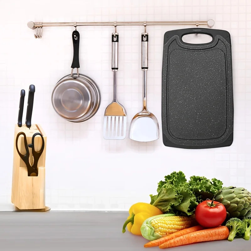 3 Piece Plastic Chopping Board Set – Large, Medium & Small Non-Slip Boards with Handles & Juice Grooves – Best for Meat, Veg & Fruit, Dishwasher Safe