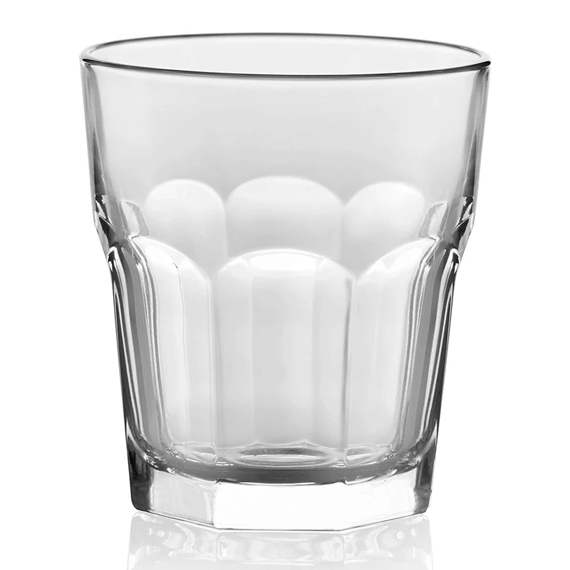 248ml Stackable Square Drinking Glasses – Reusable Glass Tumblers – Ideal for Water, Juice, Milk & Coffee – Available in 1 & 2 Pieces