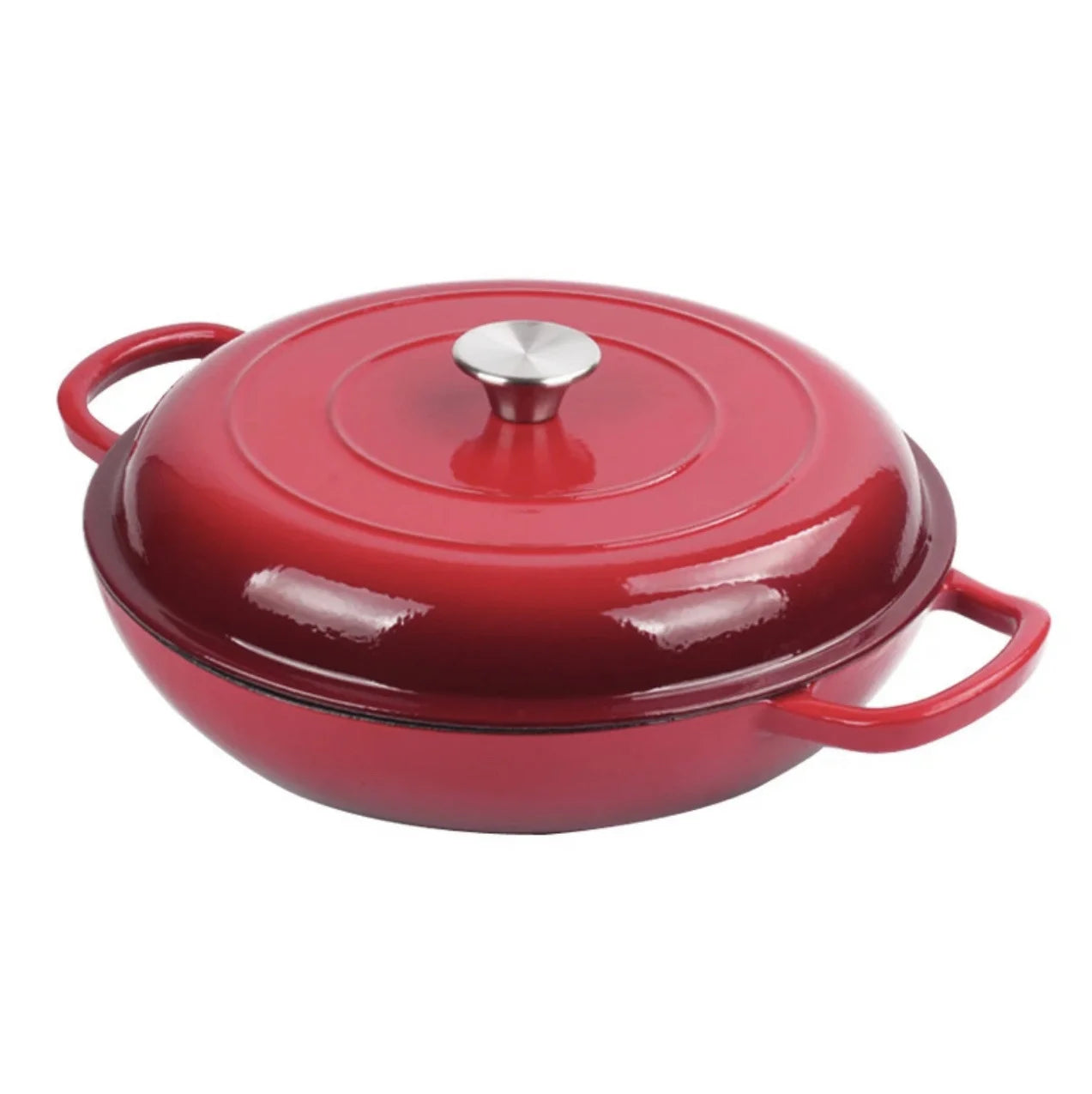 4.5L Cast Iron Dutch Oven Braiser Casserole Pan with Lid & Dual Handles – Designed for Searing, Braising, Roasting, Baking, Stews, Curries, Soups, One-Pot Meals and Everyday Cooking – Compatible with Induction & Gas Stoves