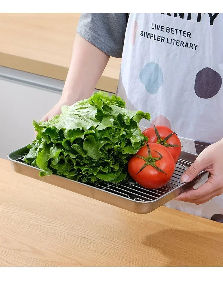 Stainless Steel Baking Tray with Wire Rack