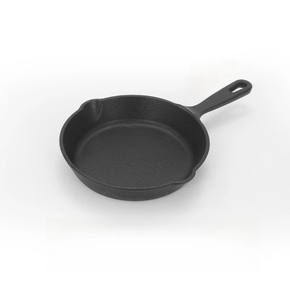 Pre-Seasoned Round Cast Iron Pan black 16cm