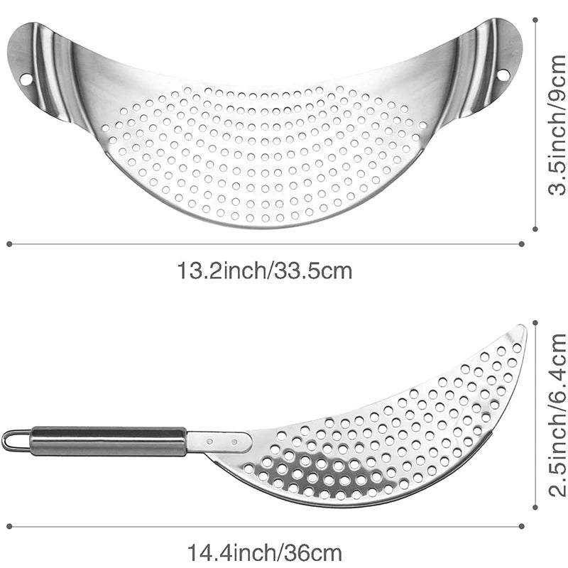 Stainless Steel Pot Strainer with Handle – Pasta Colander Insert & Pan Drainer – Ideal for Draining Pasta & Vegetables from Different Pots