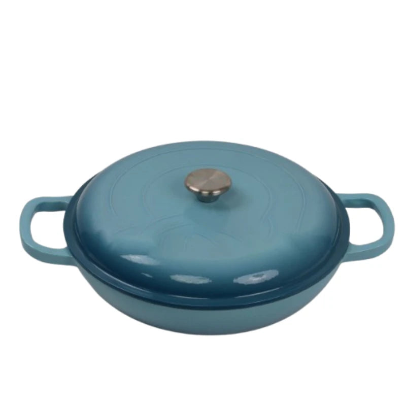 4.5L Cast Iron Dutch Oven Braiser Casserole Pan with Lid & Dual Handles – Designed for Searing, Braising, Roasting, Baking, Stews, Curries, Soups, One-Pot Meals and Everyday Cooking – Compatible with Induction & Gas Stoves