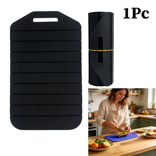 Silicone Folding Chopping Board – Reusable Cutting Mat with Fold-Up Sides for Easy Pouring – Great for RVs, Picnics & Small Kitchens – Available in Medium & Large (30.5cm)