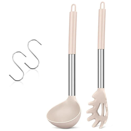 Silicone Pasta Fork & Ladle Spoon Set