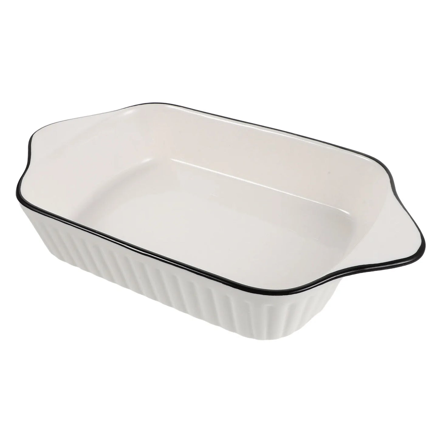 Rectangular Ceramic Baking Dish with Handles – Porcelain, Oven, Microwave & Dishwasher Safe, 27.5cm, Great for Casseroles, Roasting, and Everyday Baking