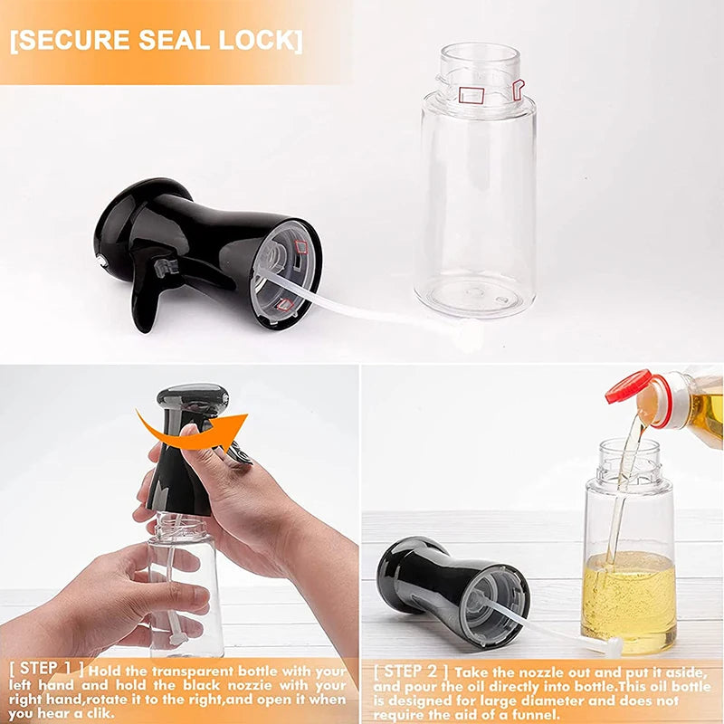 200ml Olive Oil Sprayer for Cooking – Oil Mister & Vinegar Spritzer Bottle – Ideal for Air Frying, Salads, Roasting & Baking – Available in Black & White Colours