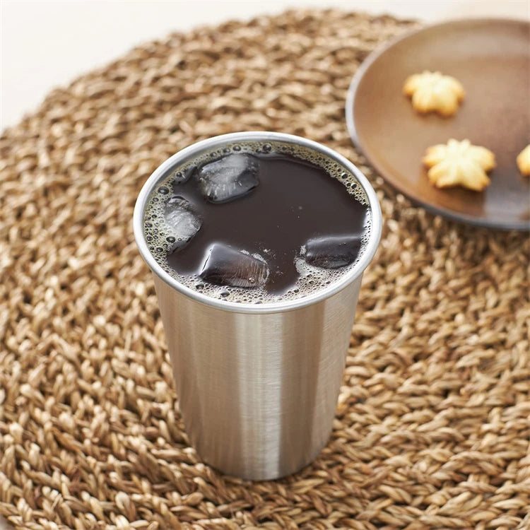 500ml Stainless Steel Stackable Tumbler Cup – Unbreakable Reusable Metal Pint Cup – Best for Water, Milk, Kids & Travel