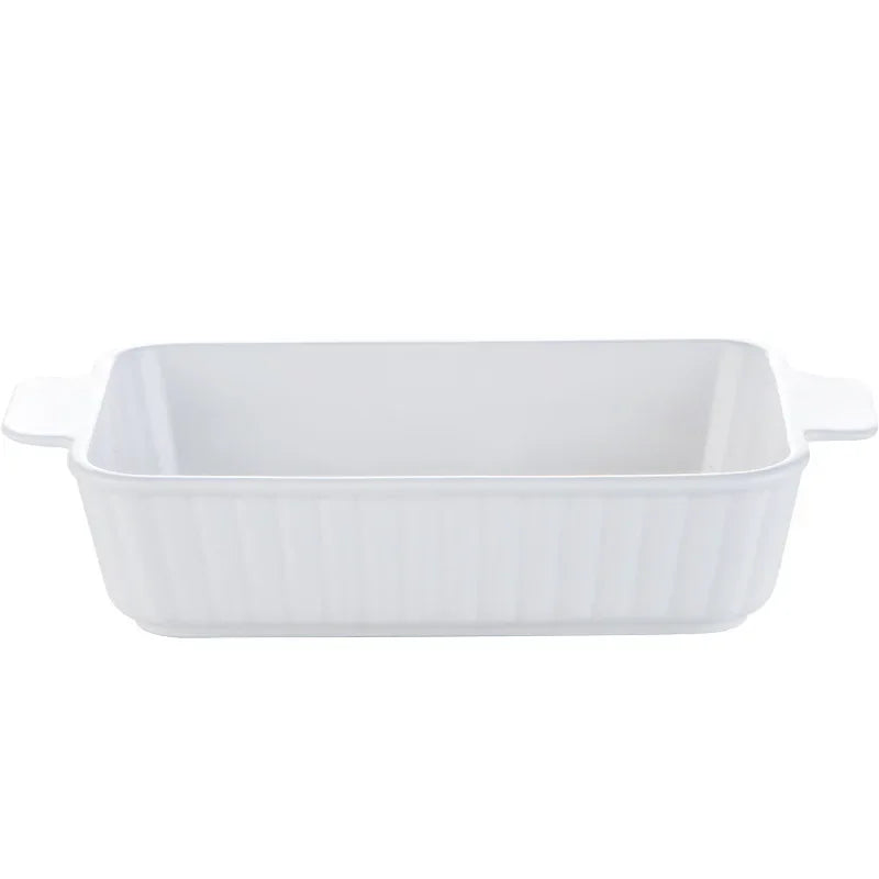 Ceramic Porcelain Oven Dish – Rectangular Oven-Safe Bakeware for Lasagna, Mac & Cheese, and Roasts (Available in Multiple Sizes)