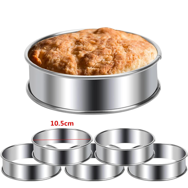 Stainless Steel Muffin & Tart Rings 10.5cm 6 Pieces