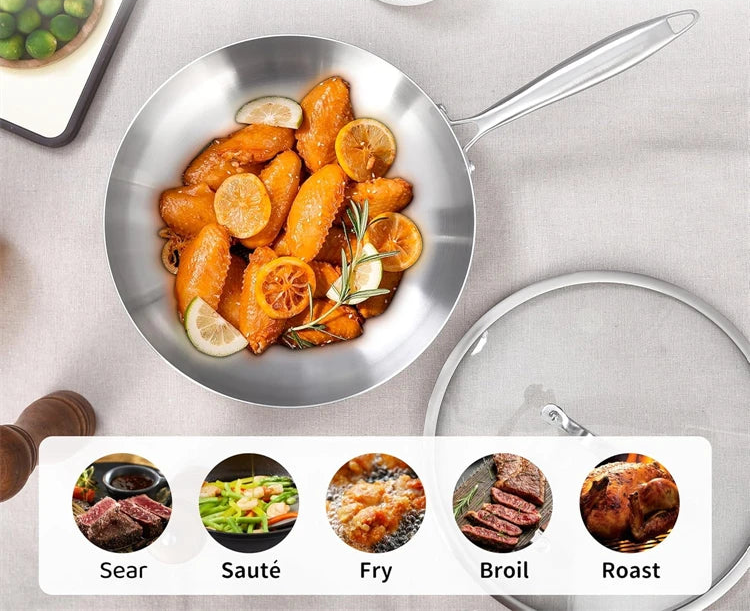 304 Stainless Steel Frying Pan