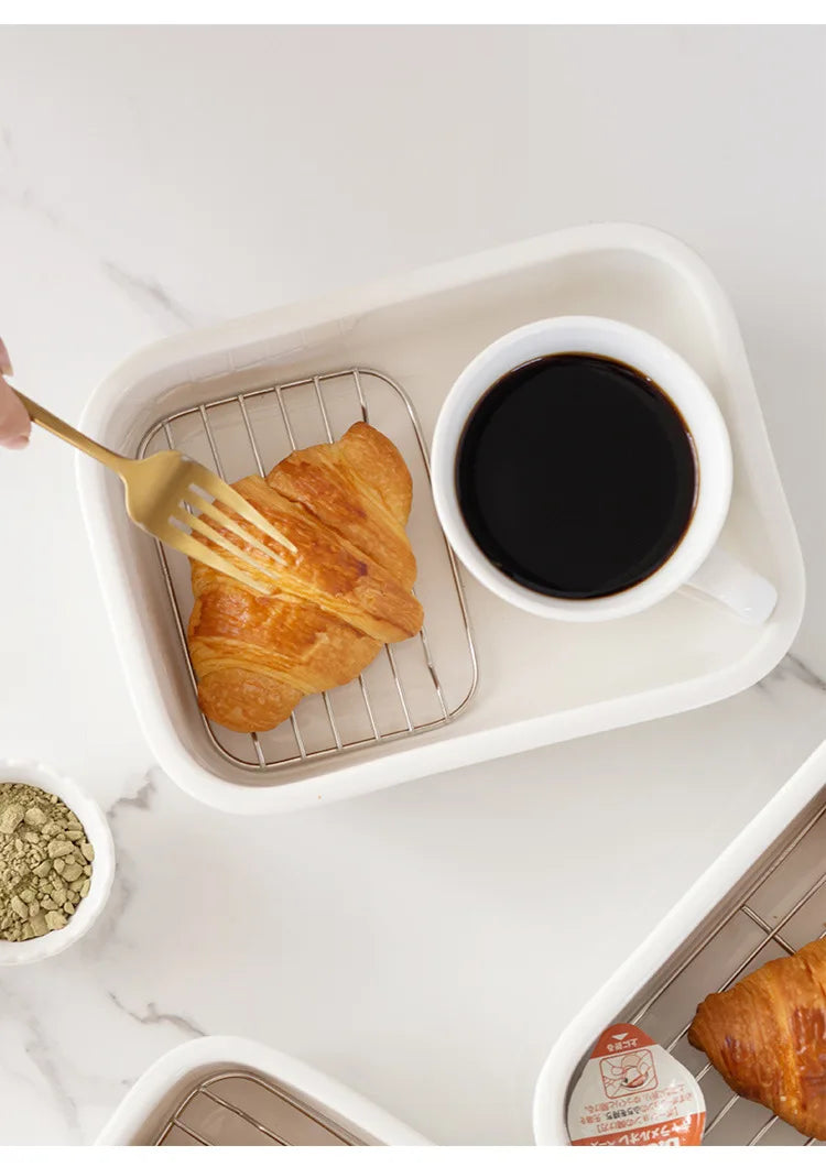 Ceramic Baking Dish with Removable Stainless Steel Rack