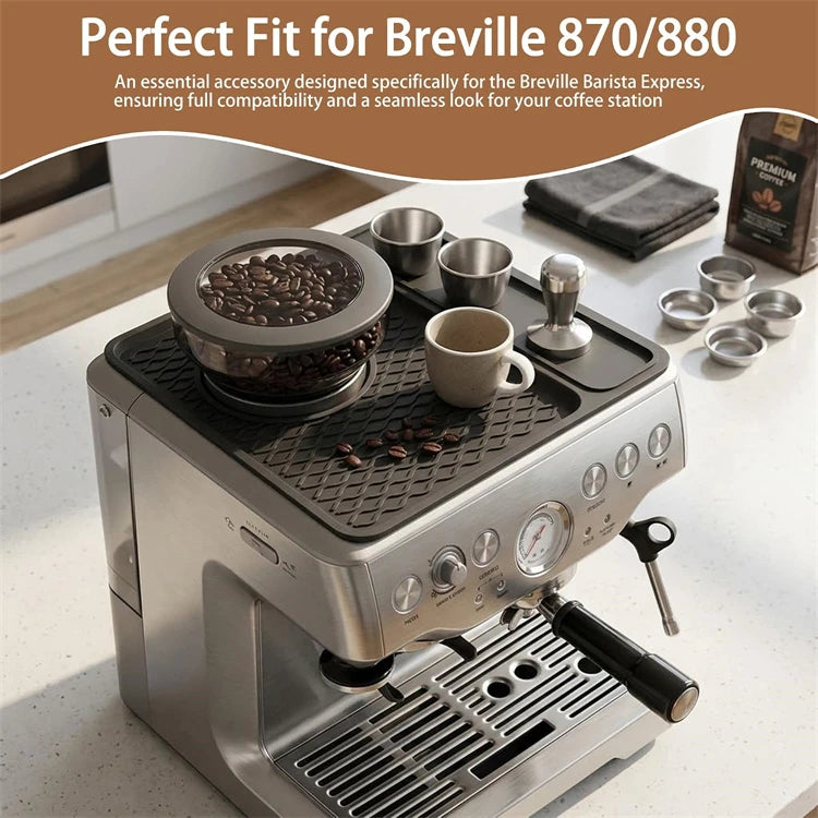 Non-Slip Silicone Espresso Tamping Mat – Coffee Machine Top Mat & Tamper Pad – Perfect for Tamping Espresso at Home – Available in Black & Grey Colours