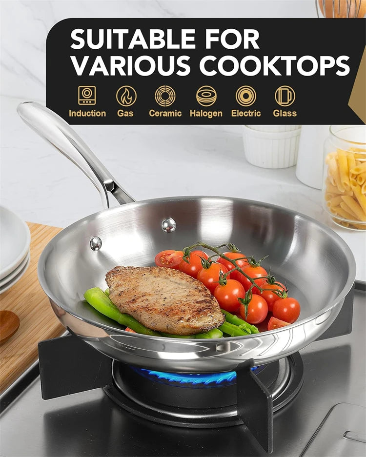 Tri-Ply Stainless Steel Frying Pan 20cm
