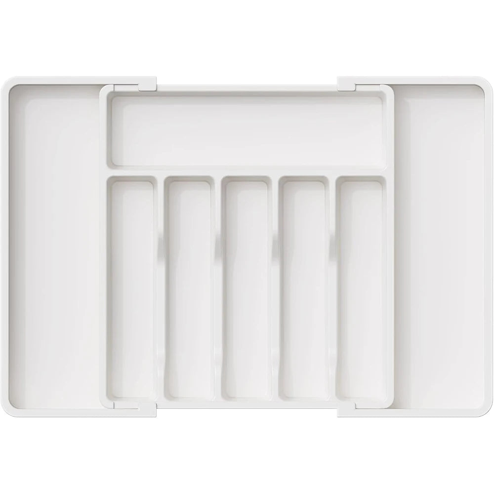 Expandable Cutlery & Utensil Drawer Organiser Tray – Adjustable Flatware Holder – Perfect for Kitchen Drawers – Available in Black, White & Grey Colours