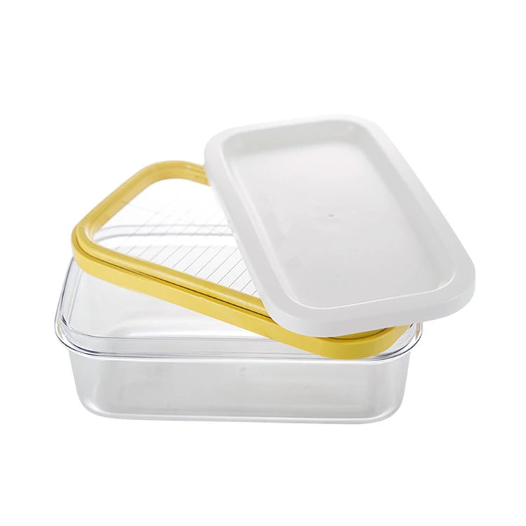 Stainless Steel Butter Dish with Lid & Cutter – Rectangle Butter Keeper & Container – Perfect for Storing & Slicing Butter in the Fridge