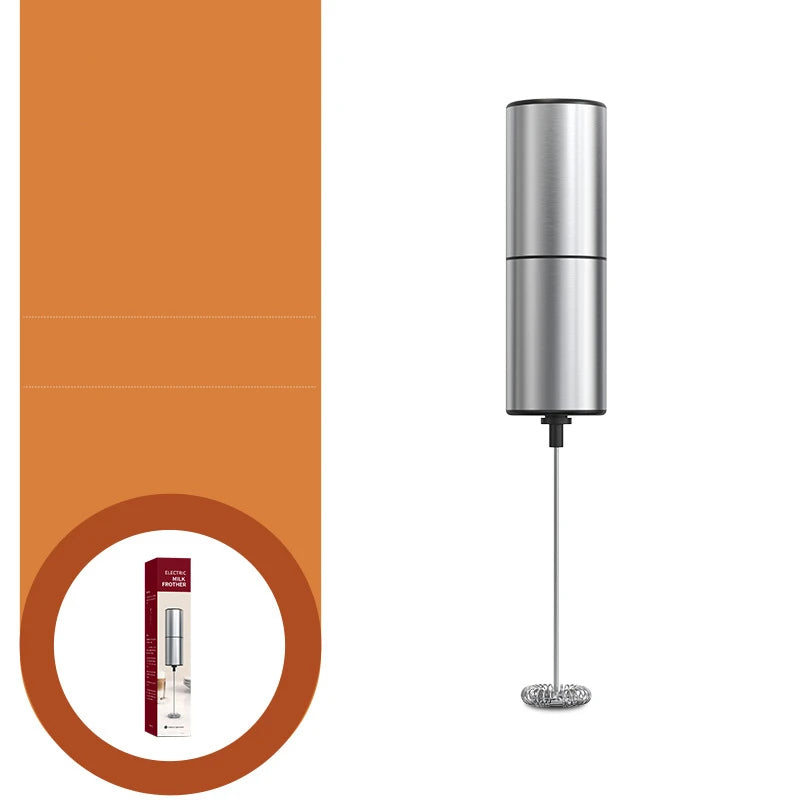 Mini Electric Milk Frother – Portable Handheld Foamer & Drink Mixer – Ideal for Cappuccino, Hot Chocolate & Whisking Eggs – Available in Black and Wood, Black and Silver, Black, Black and Copper & Silver Colours