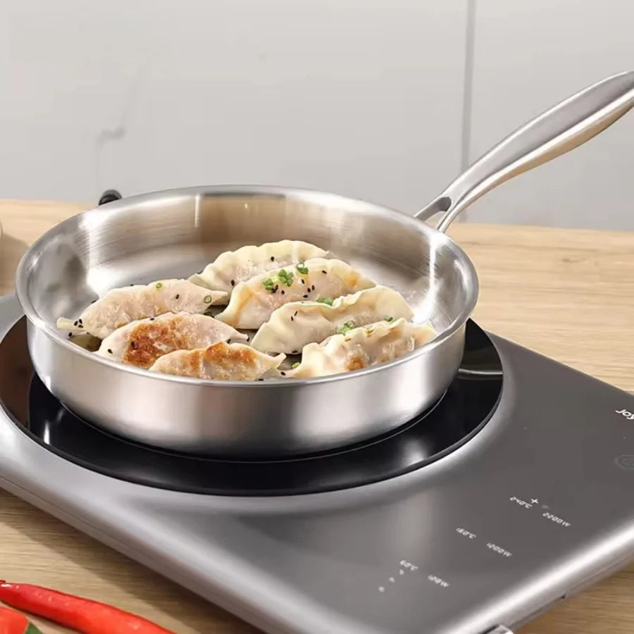Stainless Steel Frying Pan | Uncoated | Ideal for Searing, One-Pan Meals & Everyday Cooking on Gas & Induction