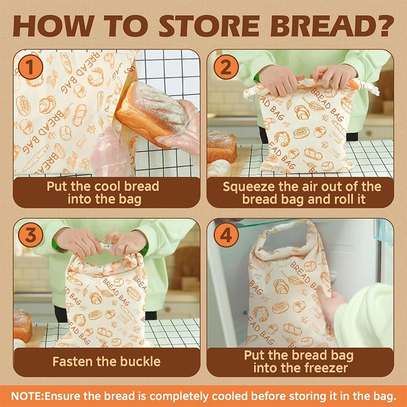 Reusable Beeswax Sourdough Bread Bag – Large Cotton & Linen Bread Storage Bag – Best for Homemade Sourdough & Loaves