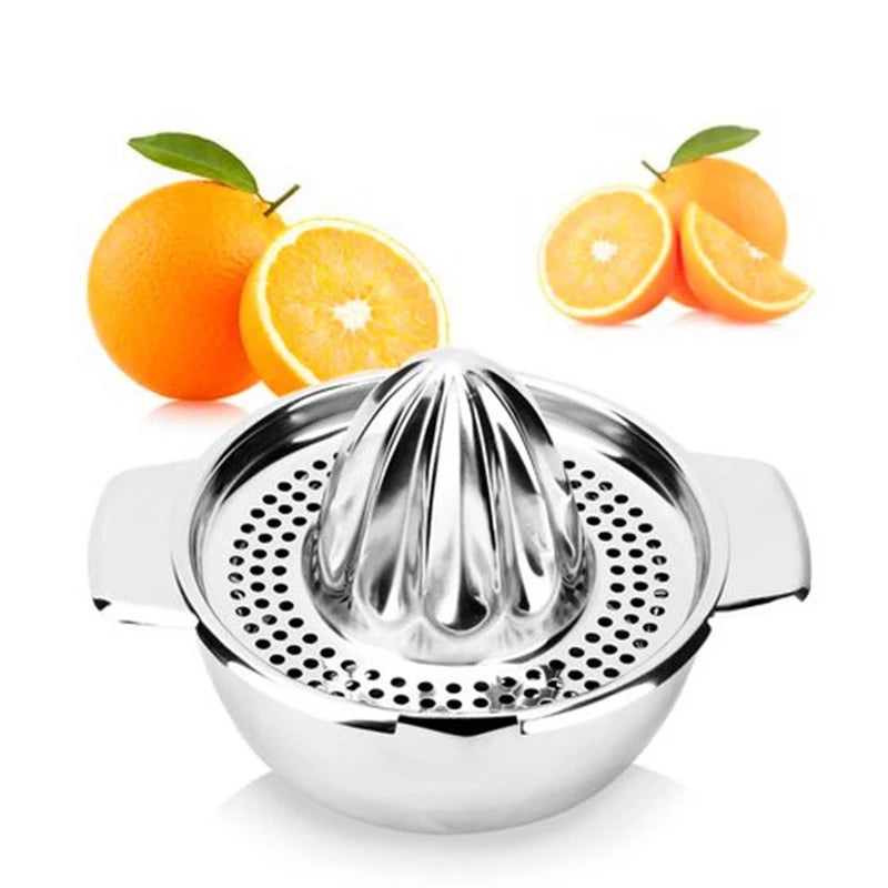 Stainless Steel Lemon Squeezer Cup with Reamer – Manual Citrus Juicer for Lemons & Oranges – Great for Fresh Juice & Cooking