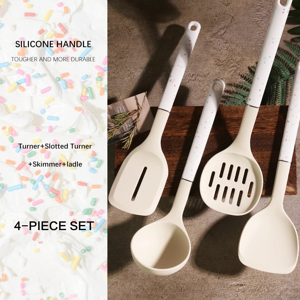 4-Piece Food Grade Silicone Spatula Set – Heat Resistant, Non-Stick Safe