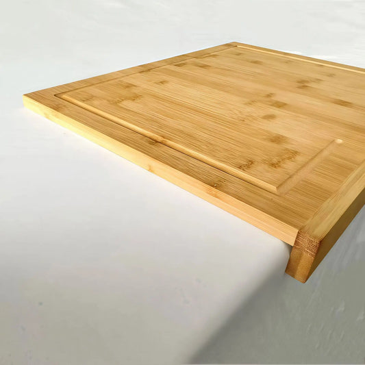 Modern Style Bamboo Solid Wood Chopping Board with Raised Edge – Compact & Organised Storage – 45 × 34 × 3.5 cm