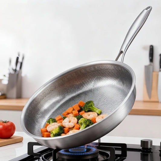 Titanium Frying Pan – Uncoated, PFOA Free, Gas & Induction Compatible
