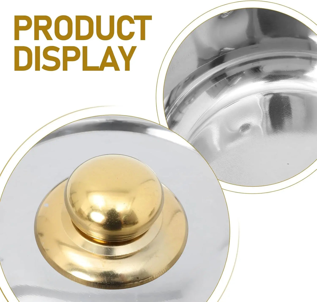 Golden Handle Stainless Steel Cookware Set with Lids – 5 Piece Pots & Saucepan Set – Perfect for Induction, Gas & Oven Cooking
