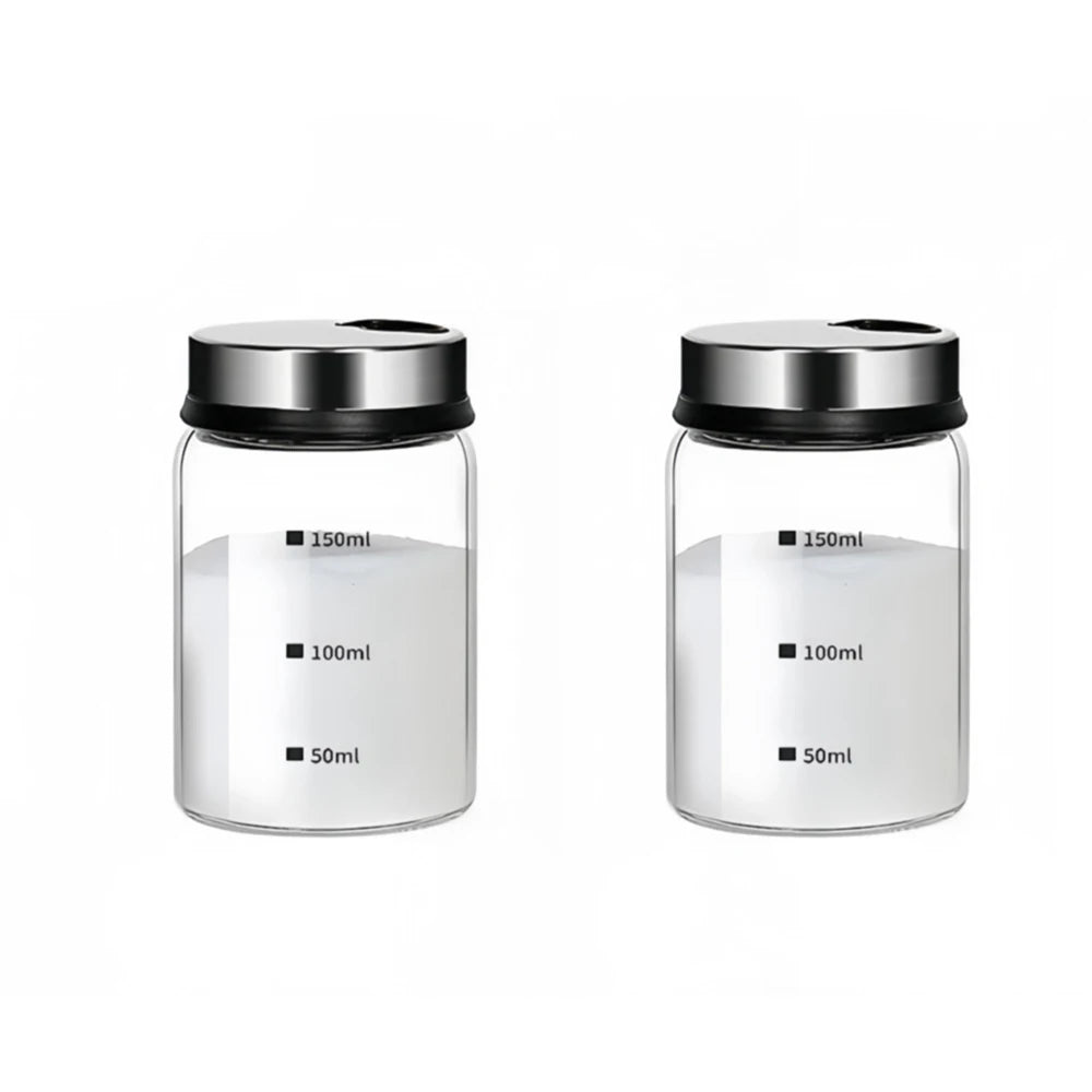 Glass Salt & Pepper Shaker Bottles with Adjustable Outlet Holes – Kitchen Spice Dispenser Jars – Ideal for Salt, Pepper, Herbs & Seasonings – Available in 150ml, 200ml, 300ml & 500ml 150ml – 2 Pieces