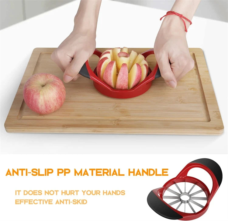 12 Blade Stainless Steel Apple Slicer & Corer – Sharp Apple & Mango Divider – Great for Thin Apple Wedges, Snacks & Lunch Boxes