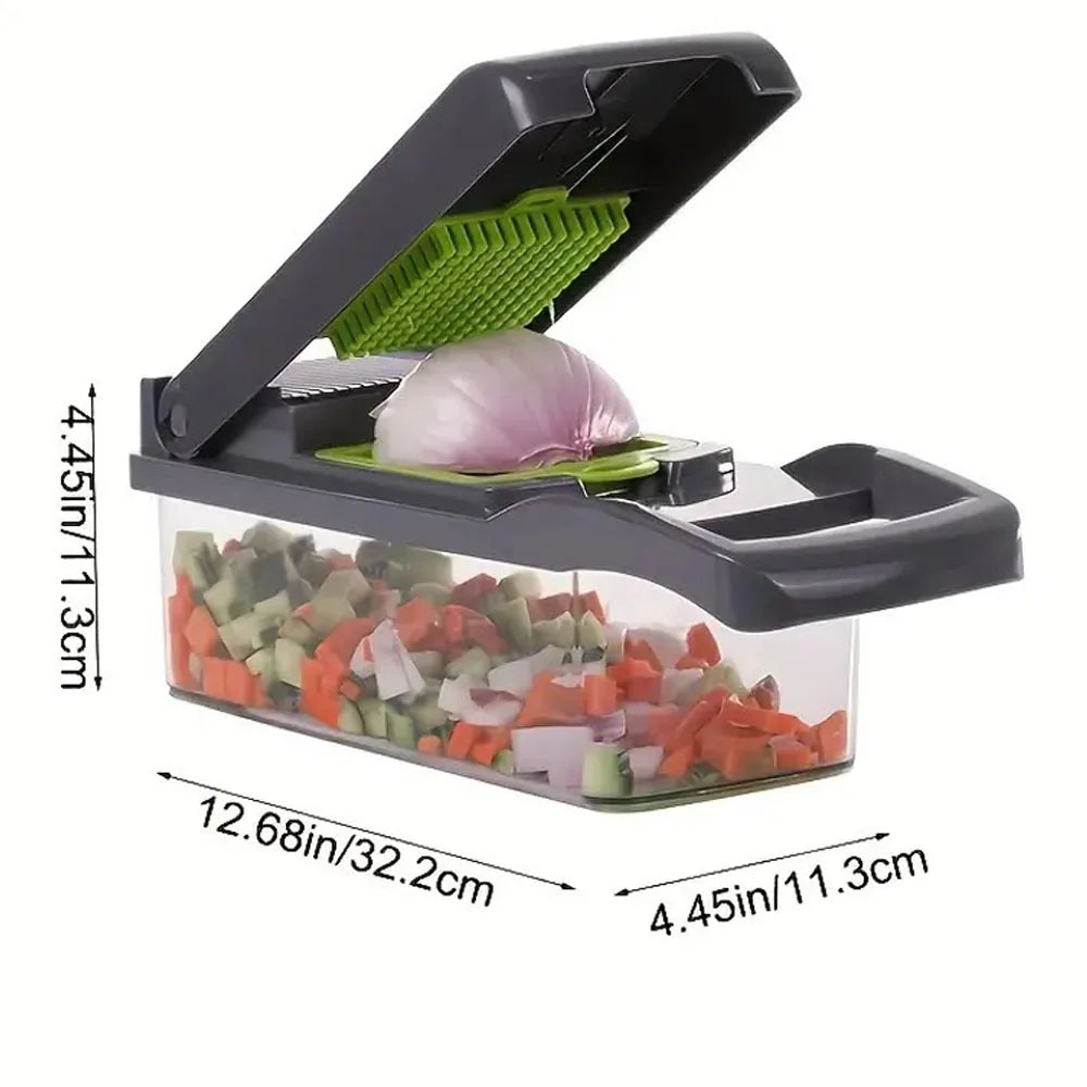 Vegetable Chopper & Mandoline Slicer with Container – Onion, Salad & Veggie Chopper with Cheese Grater – Best for Quick, Easy Meal Prep – Available in Green, Green, Green & Green Colours