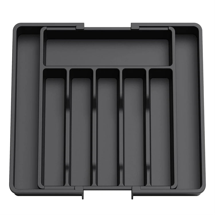 Expandable Cutlery & Utensil Drawer Organiser Tray – Adjustable Flatware Holder – Perfect for Kitchen Drawers – Available in Black, White & Grey Colours