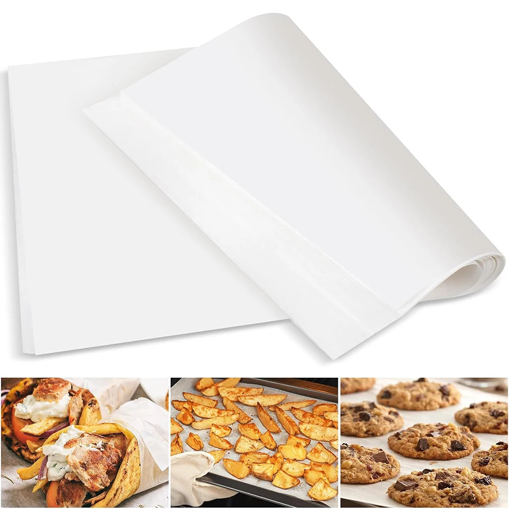 200 Piece Non-Stick Parchment Paper Sheets – Precut Baking Paper for Ovens & Air Fryers – Ideal for Baking, Steaming & Lining Cookie Pans – Available in 15x20cm, 20x25cm, 20x30cm, 23x33cm, 25x35cm & 30x40cm
