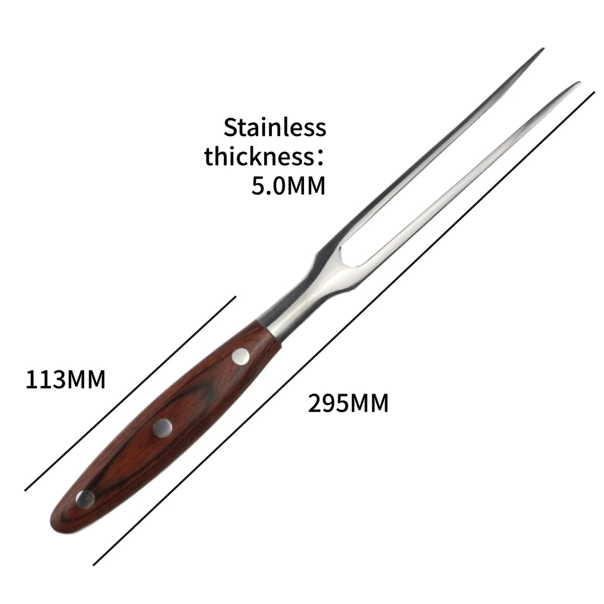 Stainless Steel Meat Carving Fork with Long Handle – Sharp Prong Grill & Serving Fork – Best for Carving Chicken, Turkey & Beef