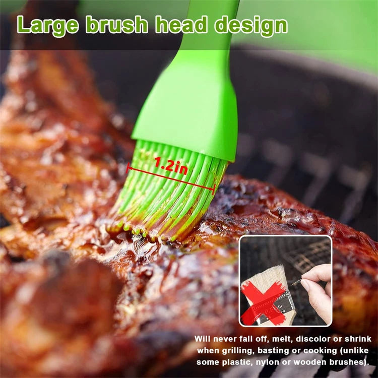 Heat Resistant Silicone Basting Brush – Pastry & Oil Brush for BBQ, Cooking & Baking – Best for Glazing, Marinating & Grilling – Available in Red, Yellow, Green, Pink, Blue & Black Colours