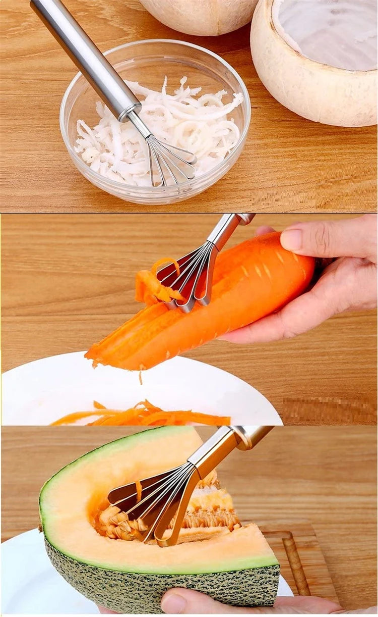 Stainless Steel Coconut Meat Scraper & Fish Scale Remover – Coconut Opener Knife & Vegetable Tool – Ideal for Coconuts & Fish Preparation