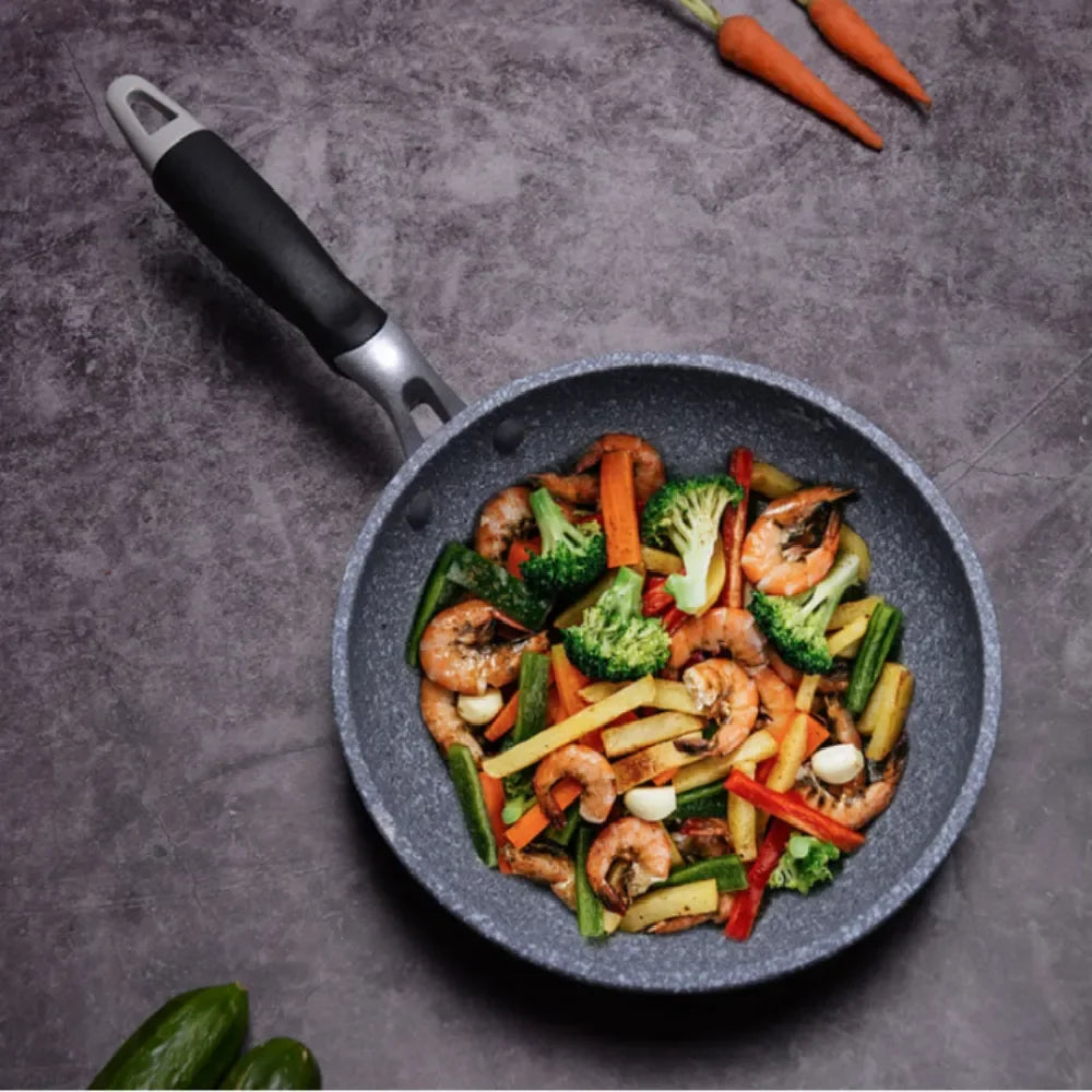 Non-Stick Frying Pan, Wok & Pancake Pan Range – Aluminium Induction Pans with Bakelite Handles & Matching Lids – Perfect for Eggs, Stir-Fries & Pancakes – Available in 20cm to 28cm