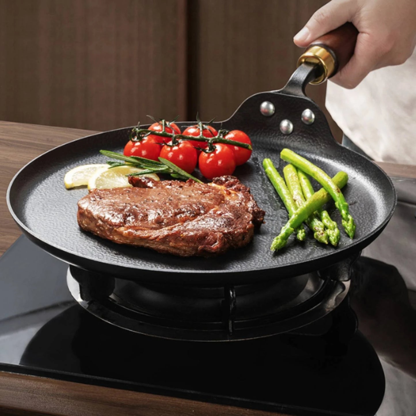 Non-Stick Carbon Steel Flat Pan 28cm