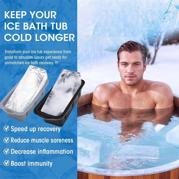 Extra Large Silicone Ice Block Mould – Reusable Ice Tray for Ice Baths & Cold Plunge Tubs – Ideal for Large Blocks of Ice – Available in Light Blue, Grey, Pink, Purple, Blue & Black Colours