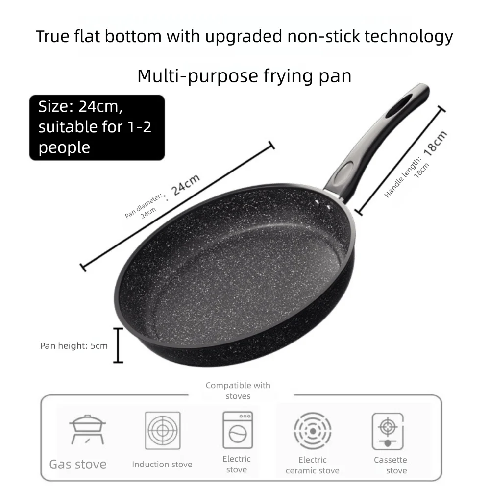 Maifan Stone Non-Stick Frying Pan with Glass Lid – Multi-Purpose  Skillet for Steaks, Eggs, Pancakes & Daily Cooking – Durable Even-Heat Cookware Available in 22cm, 24cm, 26cm & 28cm Sizes (With Lid or No Lid Options