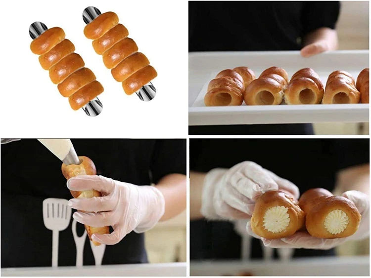 Stainless Steel Cream Horn Moulds – Cannoli Tubes & Pastry Cone Forms – Ideal for Cream Horns, Cannoli & Croissant Rolls – Available in 20, 23 & 33 Pieces