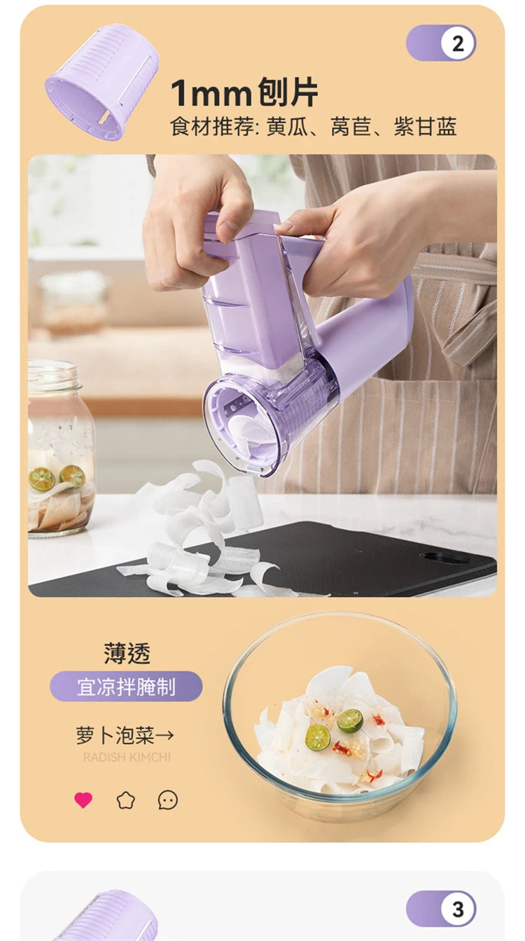 40W Electric Cheese Grater & Salad Maker with 4 Stainless Steel Blades – Electric Rotary Slicer & Shredder – Great for Cheese, Vegetables & Fruit – Available in Pink, Green & Black Colours