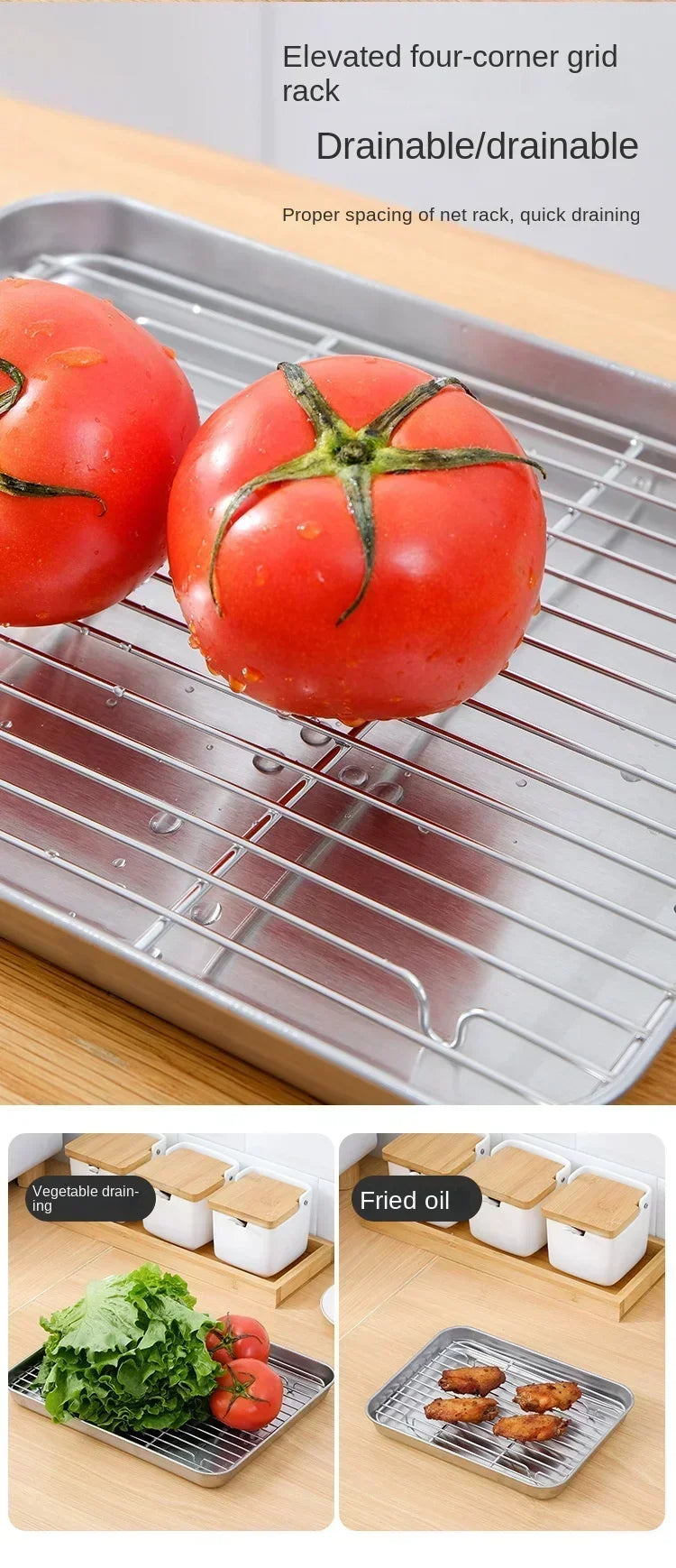 Stainless Steel Baking Tray with Wire Rack