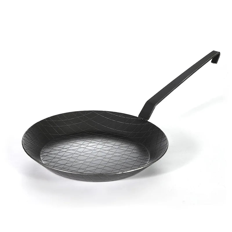 28cm Pre-Seasoned Carbon Steel Frying Pan – Uncoated, Oven Safe | Gas & Induction Compatible