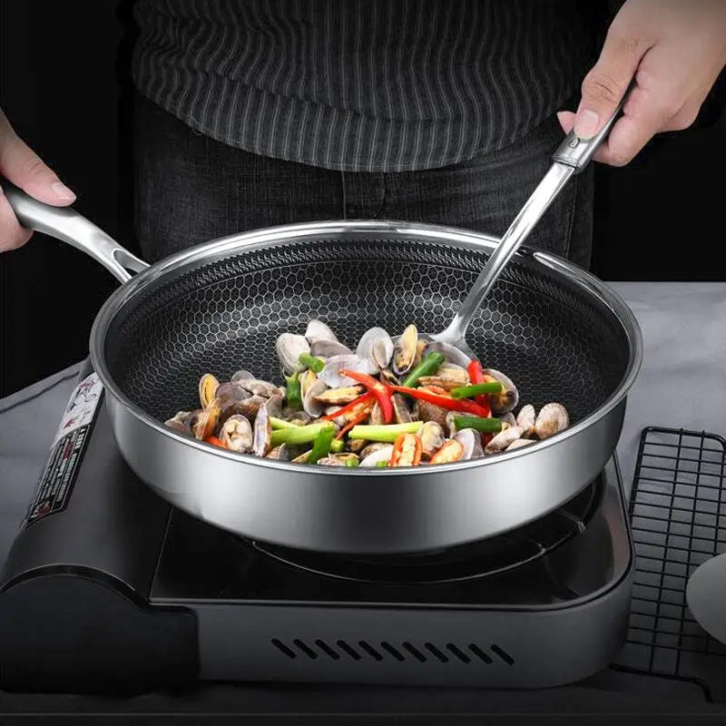 Stainless Steel Honeycomb Frying Pan 28cm